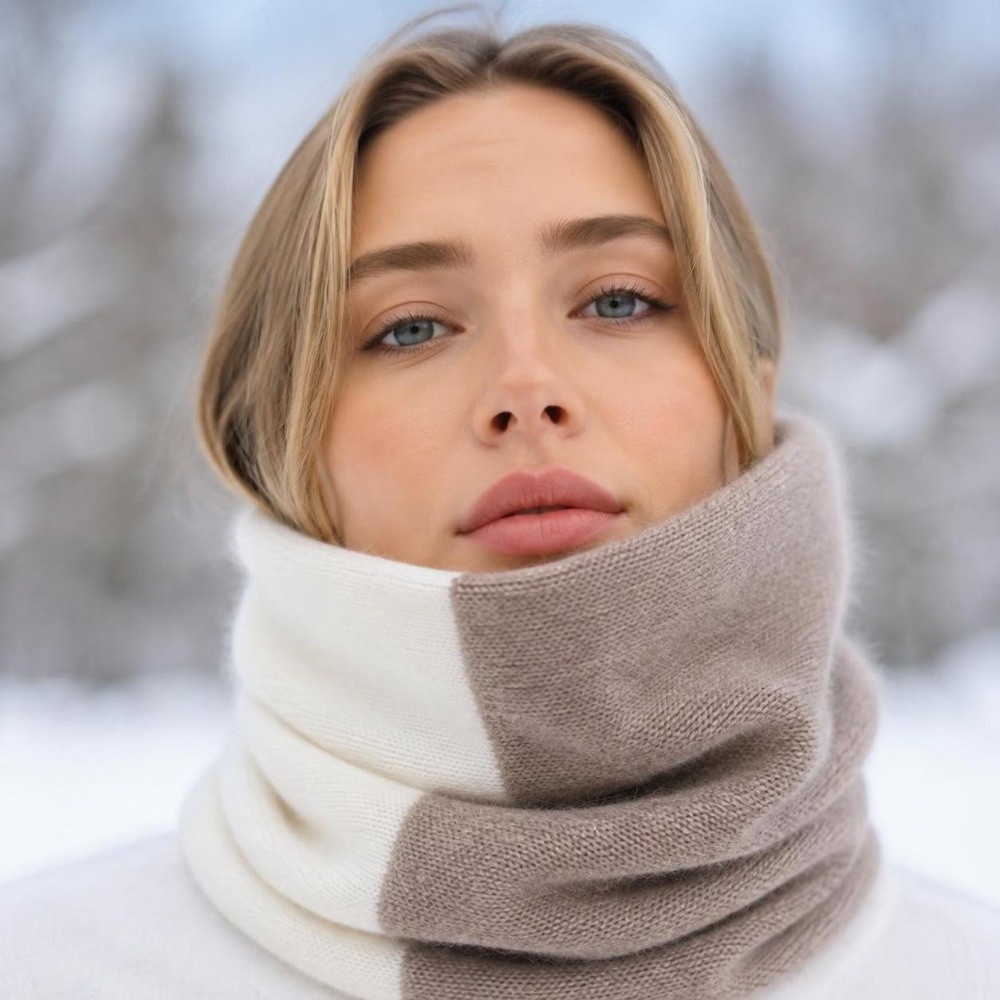 Infinity Scarf Knit - Sciarpa Infinity a colori con cuciture