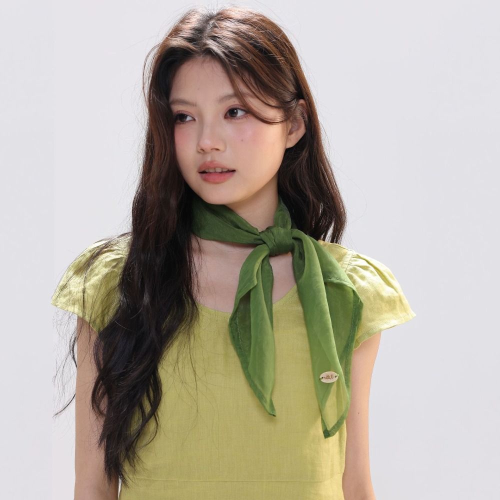 Scarf Silk Square - Foulard quadrato piccolo tinta unita retrò,