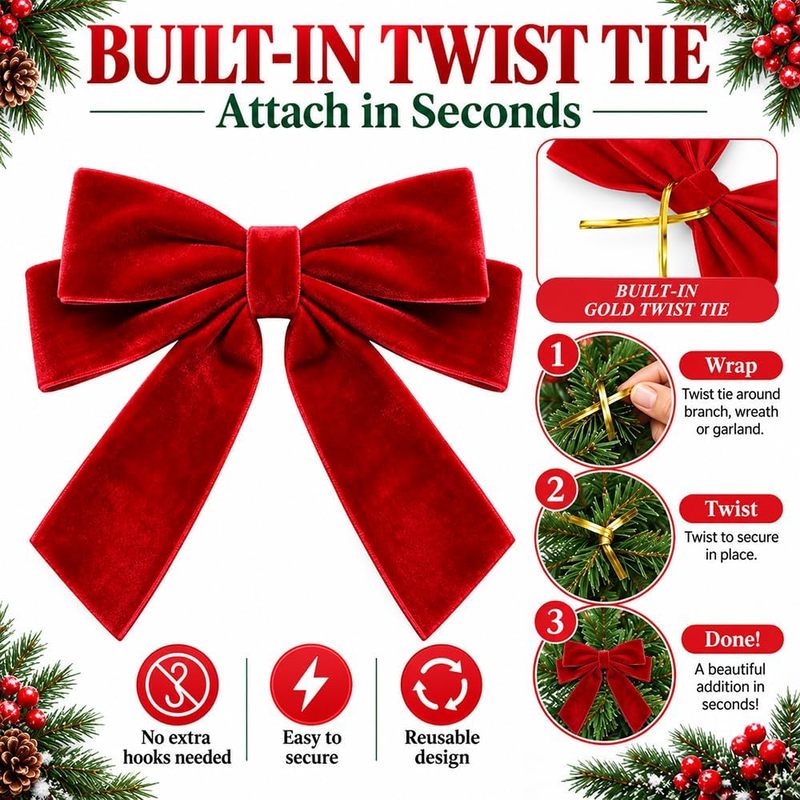 24 fiocchi in velluto rosso, g - Bow Tie Pre Tied recensione e prezzo